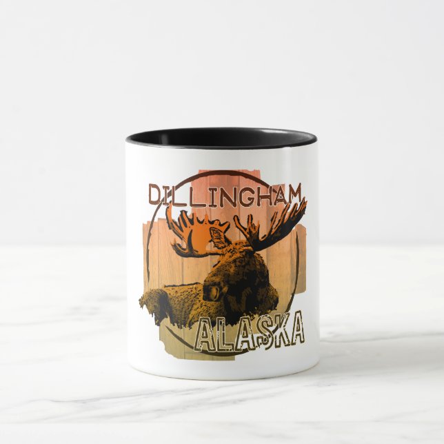 Dillingham Alaska - caneca laranja (Centro)