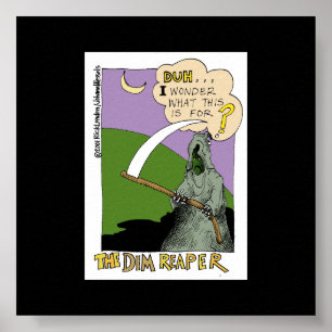 Dim Reaper Halloween Engraçado Poster de Cartoons
