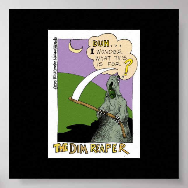 Dim Reaper Halloween Engraçado Poster de Cartoons (Frente)