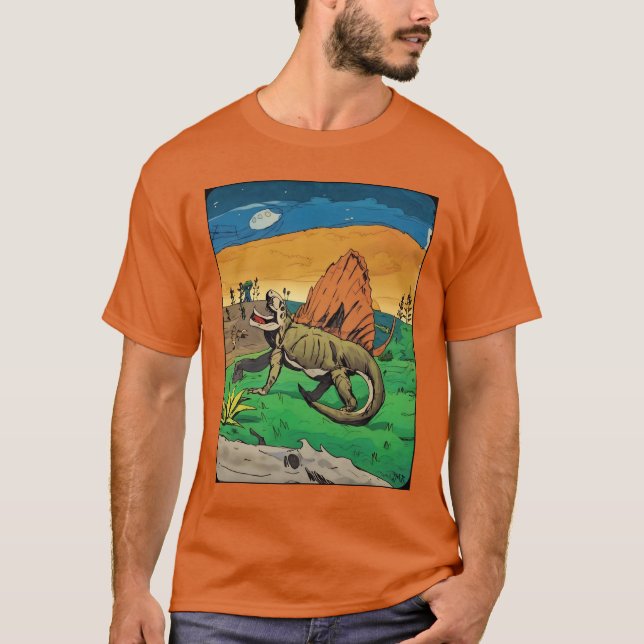 Dimetrodon synapsid Time Travel T-shirt Men's (Frente)