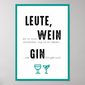 DIN A4 Poster "GIN GEHT AUCH"