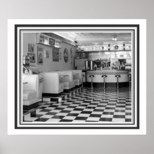 Diner B&W Retro Poster 20 x 24