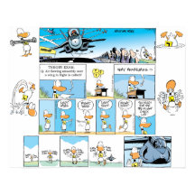 Ding Duck Aviation História em quadrinhos Poster