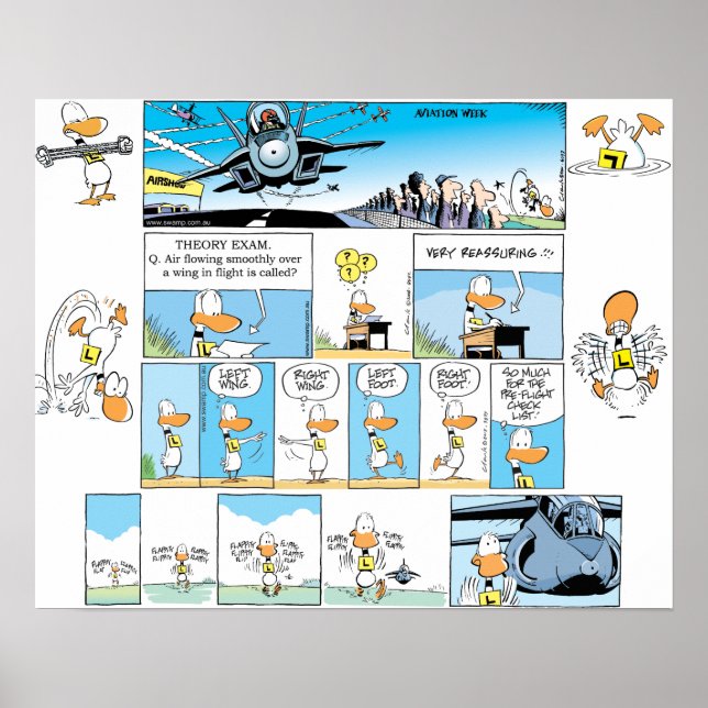 Ding Duck Aviation História em quadrinhos Poster (Frente)