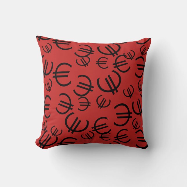 Dinheiro Euro Padrão Almofada de Arremesso Cushion (Frente)