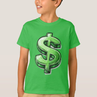 Dinheiro se move: Sinal de Dólar Negrito T-Shirt p
