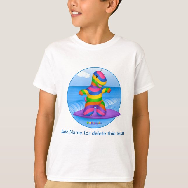 DINO-BUDDIES™ - T-shirt surfando de Bo™ (branco) (Frente)