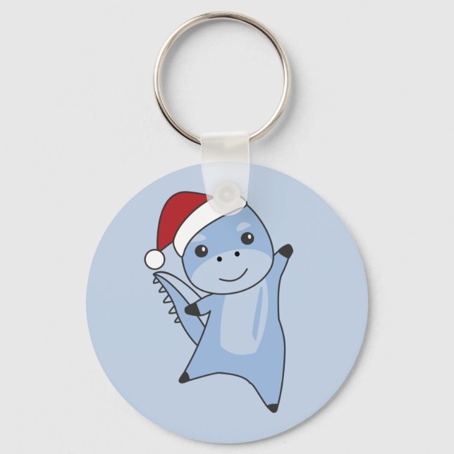 Dino Christmas Dinos Winter Animais Chaveiro (Frente)