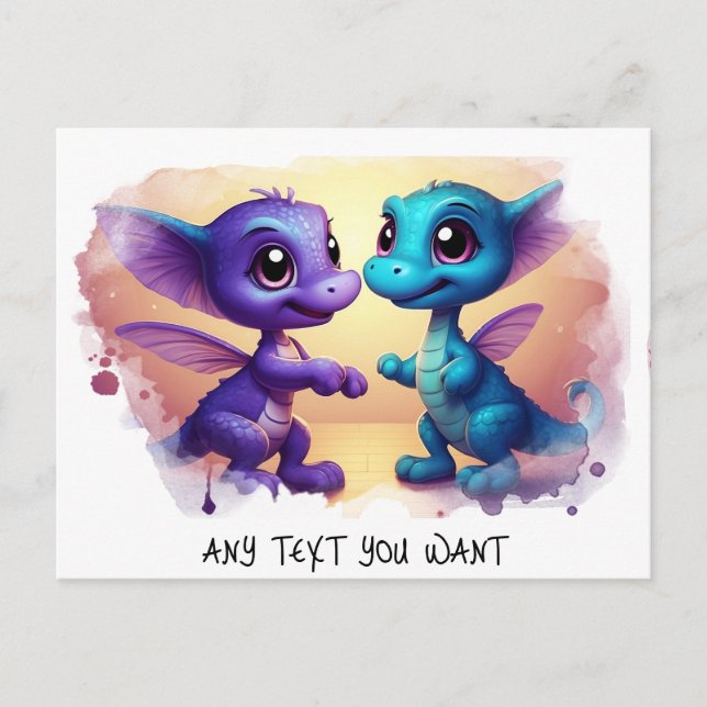 *~* Dino Dança AP48 CONVITE FOTO Dragão Cartão-Pos (Frente)