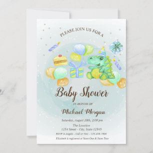 Dino De Aquarela,Bolo,Apresenta Convite