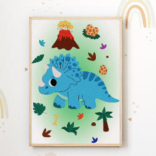 Dino Nursery Impressão Dinossaur Kids Room Poster