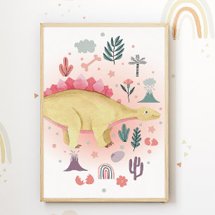 Dino Nursery Impressão Dinossaur Kids Room Poster