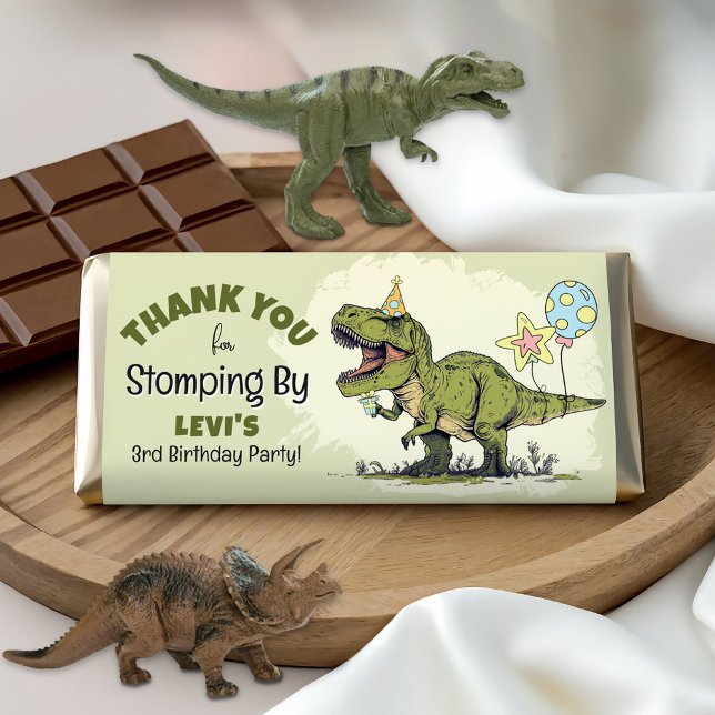 Dinosaur Birthday DIY Chocolate Bar Favor Wrapper (Criador carregado)