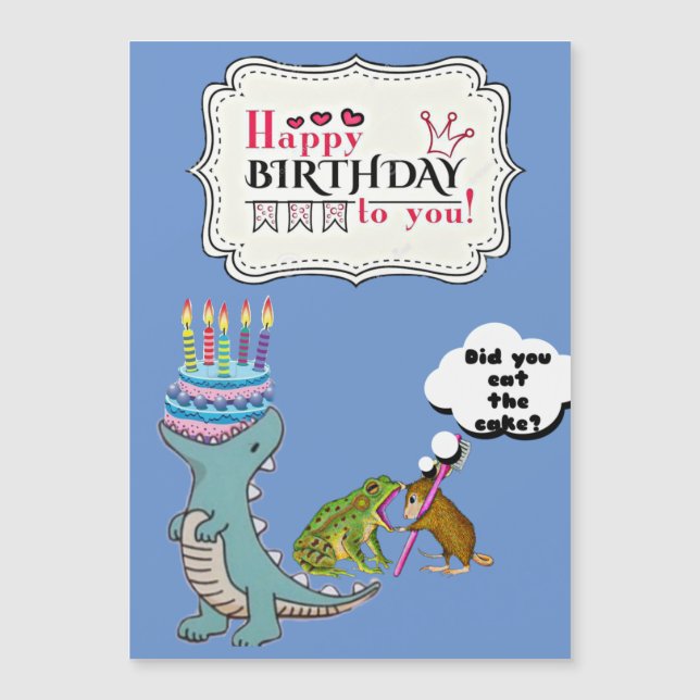 Dinosaur Card /Funny birthday card/ (Frente)