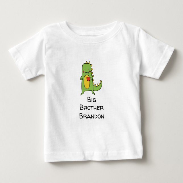 dinosaur customised baby boy t-shirt tee (Frente)
