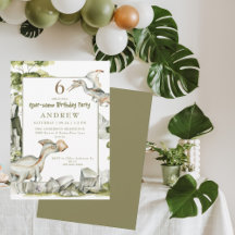 Dinossaur - Convite de aniversário Raio-Alguns