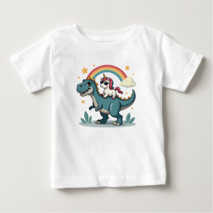 Dinossauro e Camiseta Bebê Unicórn