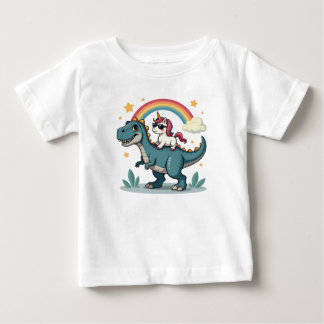 Dinossauro e Camiseta Bebê Unicórn