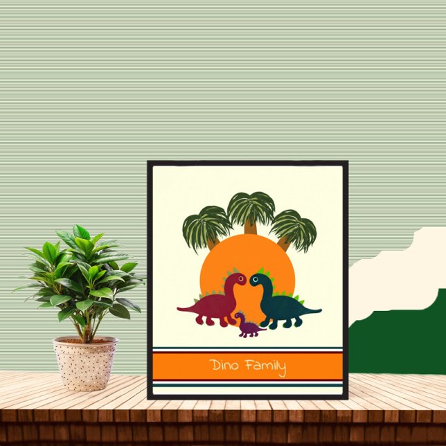 Dinossauro e poster de palmas (Criador carregado)