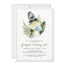 Dinossauro Elegante | Convite de Aniversário