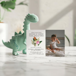 Dinossauro Elegante | Convite de Aniversário
