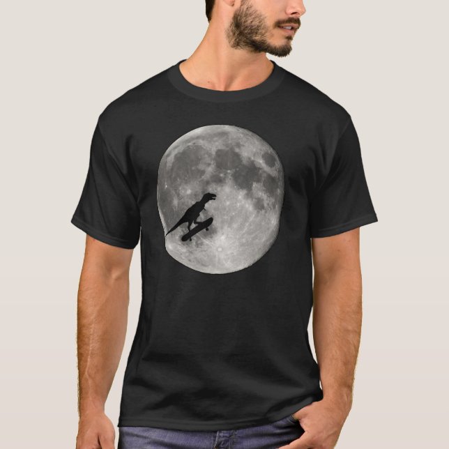 Dinossauro em uma bicicleta no céu com t-shirt da (Frente)
