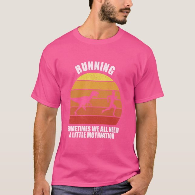 Dinossauro Engraçado Pela Camisa T-Rex Em Execução (Frente)