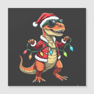 Dinossauro Envolto com Luzes de Natal Chapéu do Pa