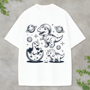 Dinossauro Espacial Fofo Camisa Azul Amantes de An