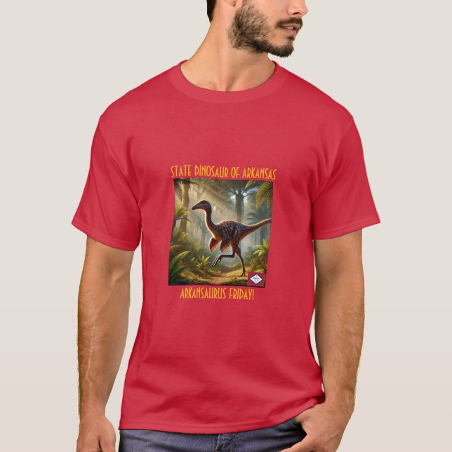 Dinossauro Estatal Da Camisa T Do Arkansas (Frente)