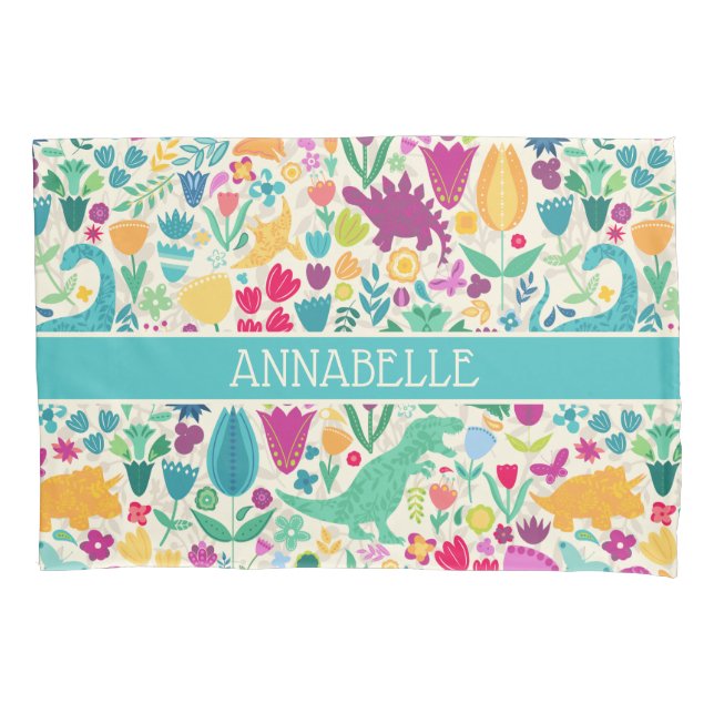 Dinossauro Floral Silhouettes Lindas Meninas (Frente)