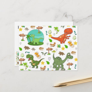 Dinossauro Fofo de Cartão Postal