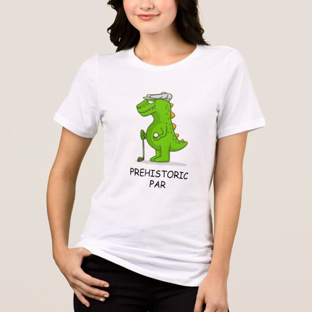 dinossauro jogando camisa de golfe dinossauro (Frente)