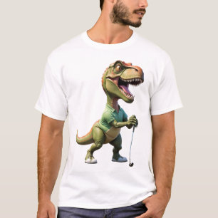 dinossauro jogando camisa de golfe dinossauro