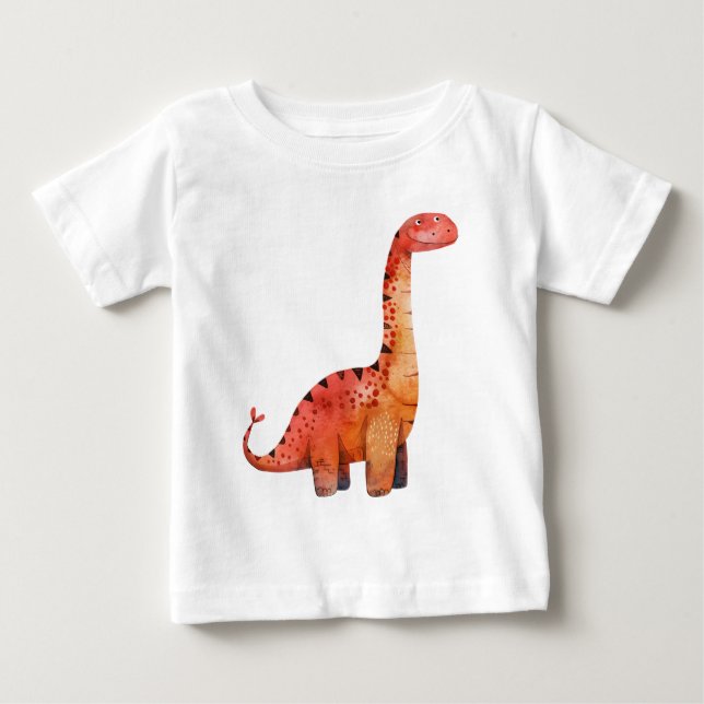 Dinossauro Laranja Vermelho - Camisa do Dino de De (Frente)