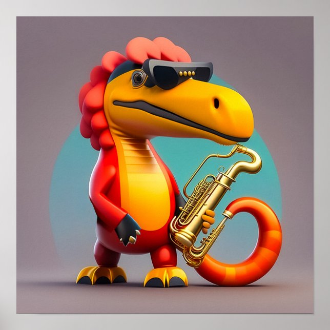 Dinossauro legal - Art Impressão (Frente)