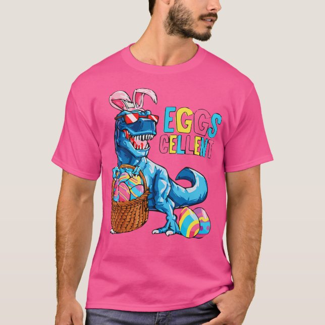 Dinossauro Páscoa Coalhada T Camisa T Rapazes Rex  (Frente)