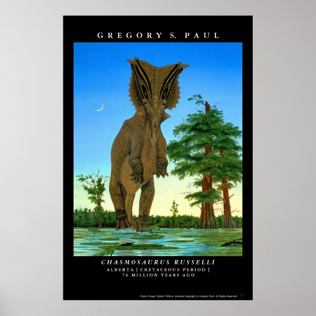 Dinossauro Poster Chasmosaurus Gregory Paul (Frente)