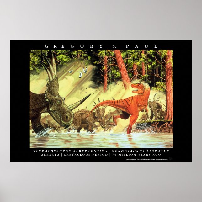 Dinossauro Poster Styracossauros Gorgosaurus Greg  (Frente)