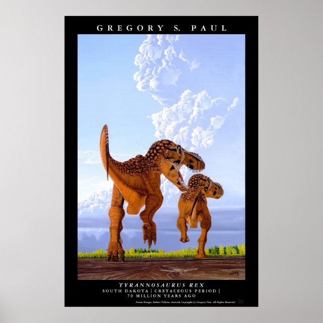 Dinossauro Poster Tyrannosaurus T rex Greg Paul (Frente)