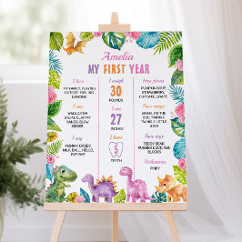 Dinossauro Rapariga Primeiro Aniversário Poster