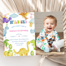 Dinossauro Selvagem Um Convite de festas primeiro