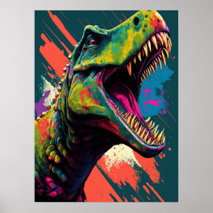Dinossauro T Rex Blue Jurasson Poster