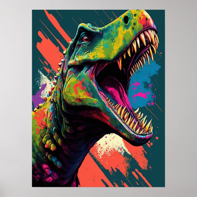 Dinossauro T Rex Blue Jurasson Poster (Frente)