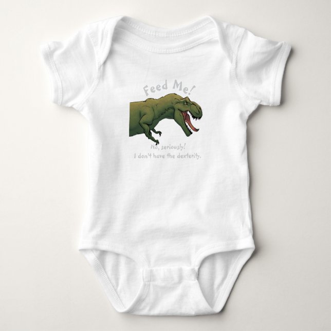 Dinossauro T-Rex me alimenta camisa superior femin (Frente)