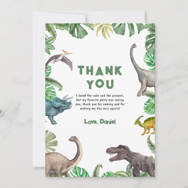 Dinossauro Três Rex Aniversário Convite T Rex (Frente)