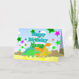 Dinossauros do feliz aniversario seu cartão
