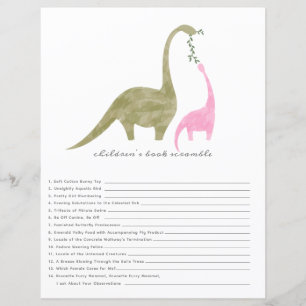 Dinossauros - Jogo da queda do Chá de fraldas rosa