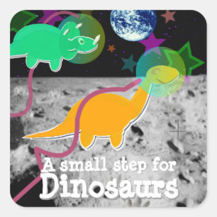Dinossauros nas etiquetas da lua