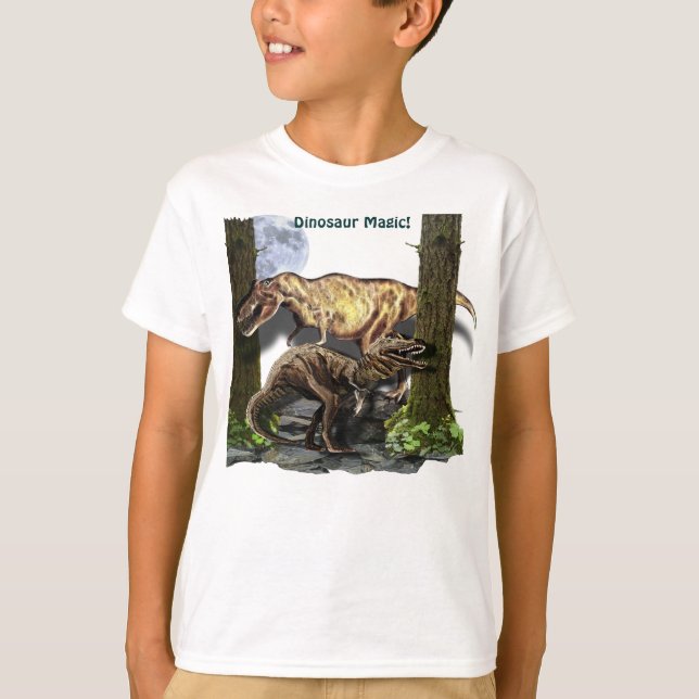 DINOSSAUROS T-REX, ÁRVORES E Camisas Rex (Frente)